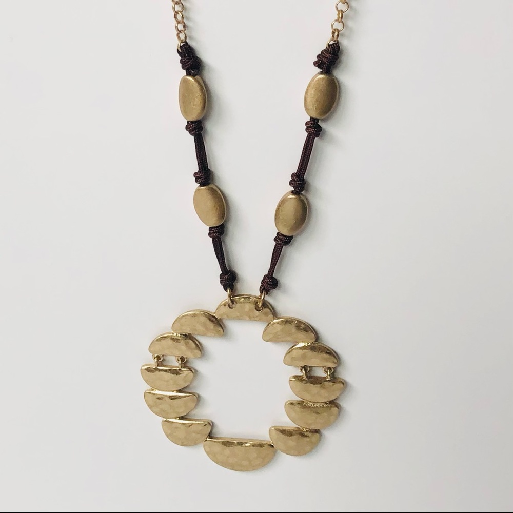 NWT Bella Uno matte Gold/brown necklace
